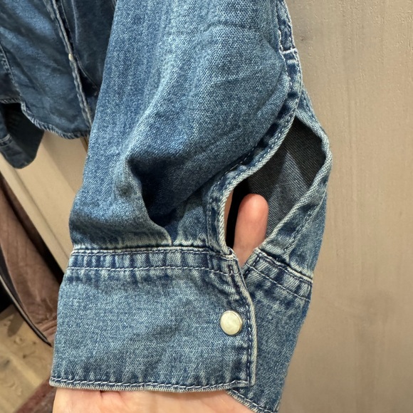 Mango Chest-pocket denim shirt in Blue Medium/XL - Picture 8 of 13